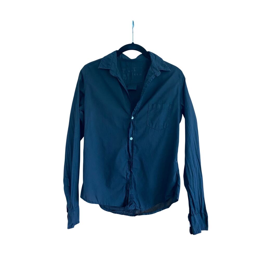 Frank & Eileen Barry Black Button Up Long Sleeve Shirt Size XS